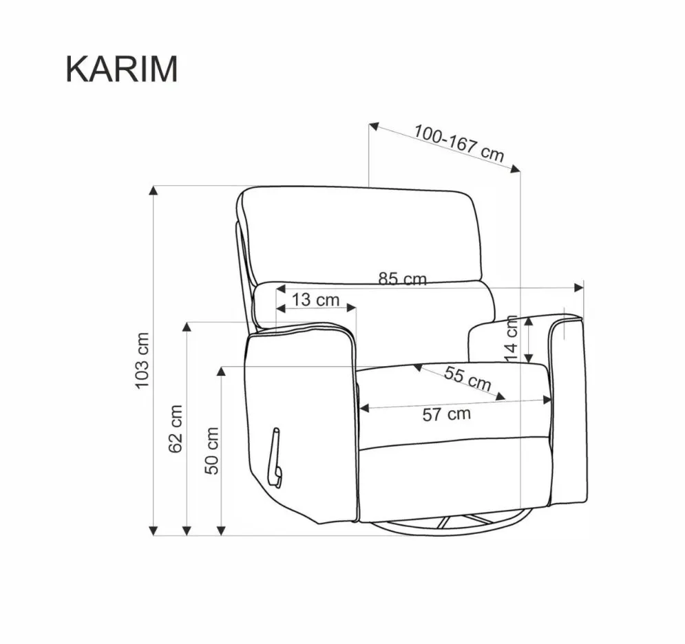 Fotel rozkładany KARIM szary z podnóżkiem I sklep meblowy MIRAT.
