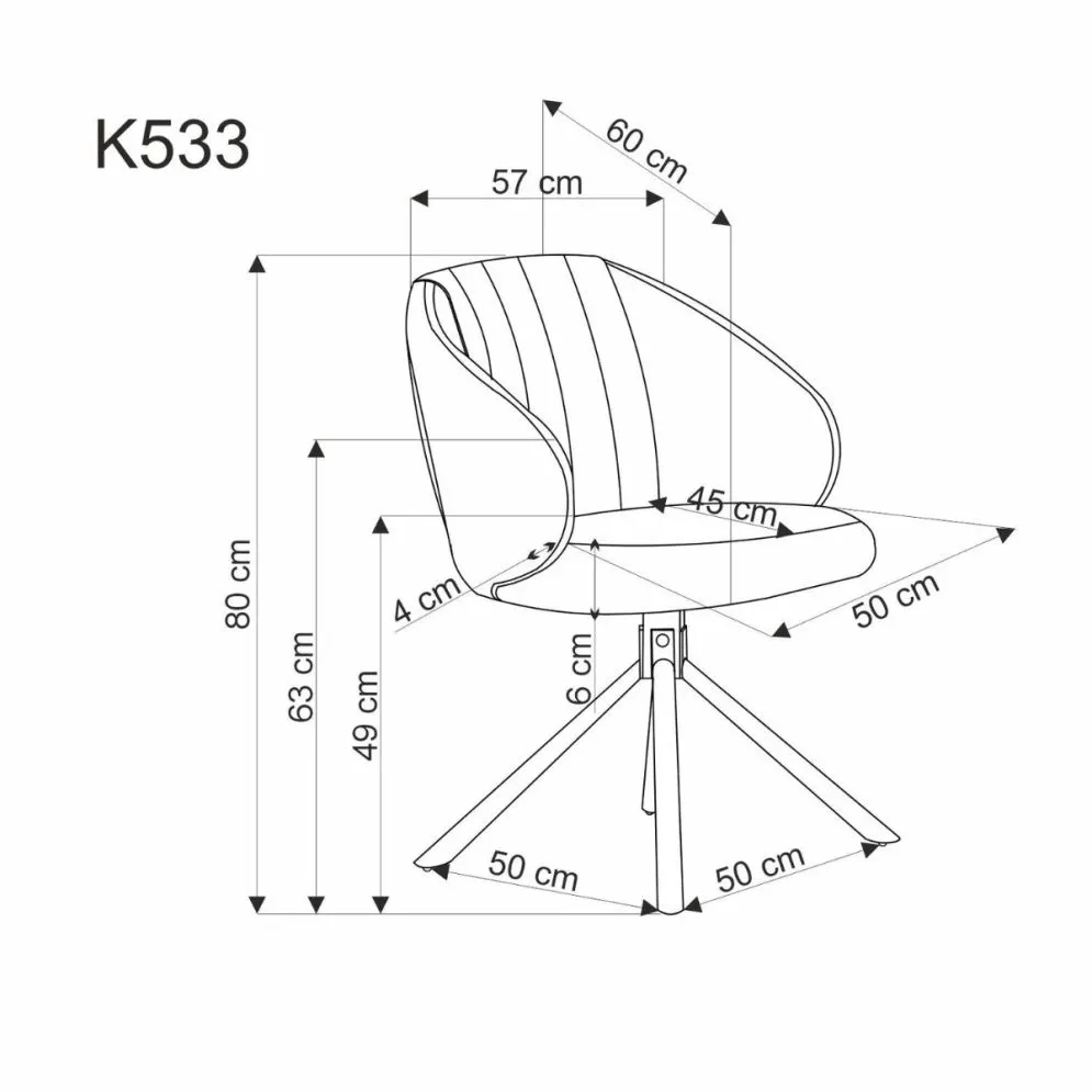 Krzesło tapicerowane K533 cappuccino/czarne obracane na metalowych nogach I sklep meblowy MIRAT. styl LOFT