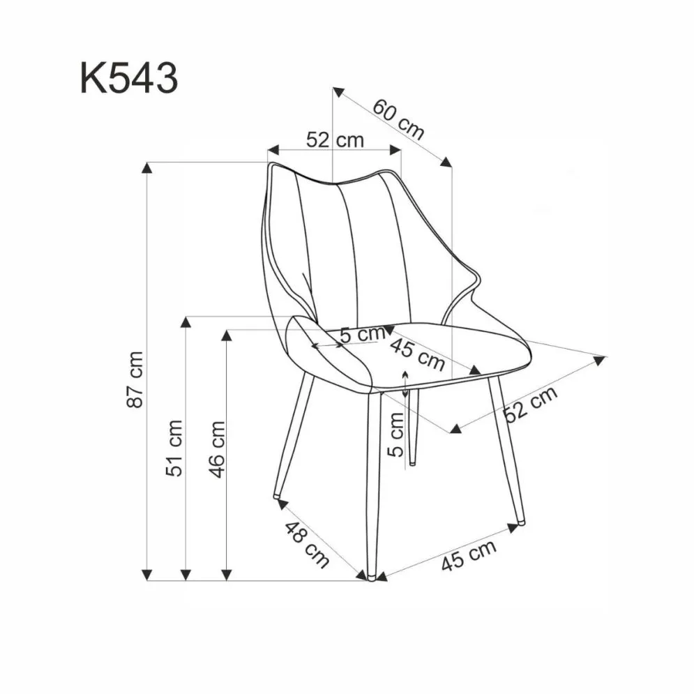 Krzesło tapicerowane K543 szare do jadalni I sklep meblowy MIRAT. styl LOFT
