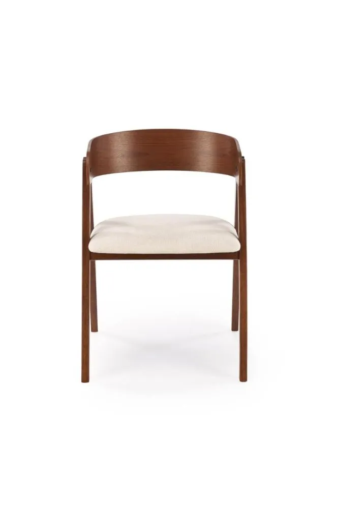 Krzesło K562 orzech/beżowe na drewnianych nogach I sklep meblowy MIRAT.