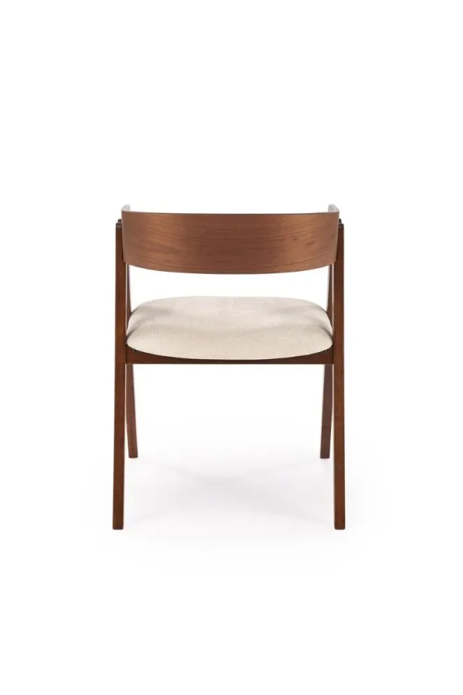 Krzesło K562 orzech/beżowe na drewnianych nogach I sklep meblowy MIRAT.