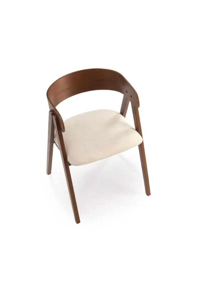 Krzesło K562 orzech/beżowe na drewnianych nogach I sklep meblowy MIRAT.