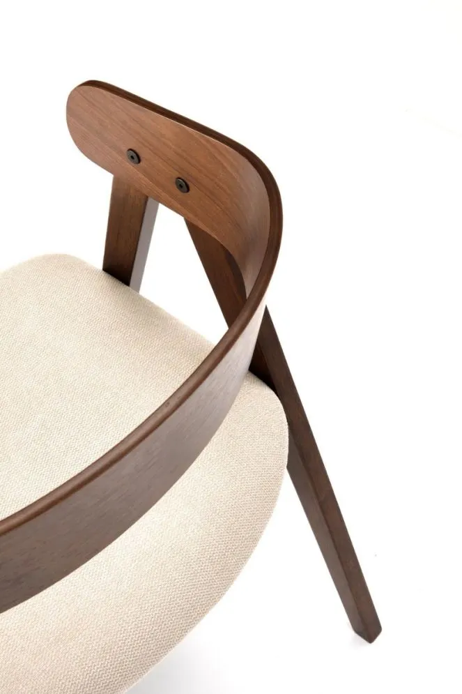 Krzesło K562 orzech/beżowe na drewnianych nogach I sklep meblowy MIRAT.