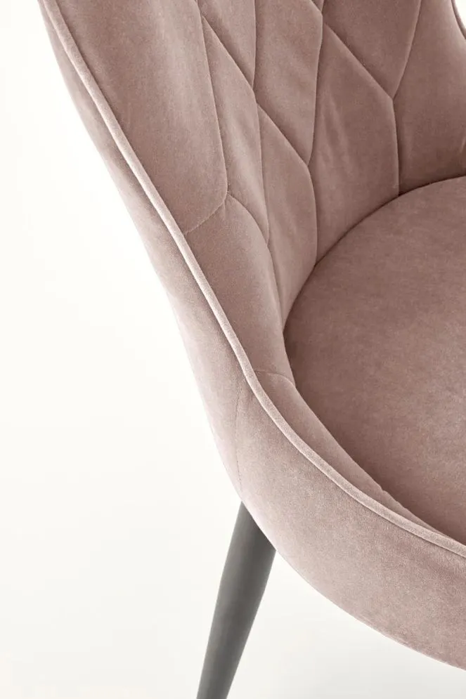 Krzesło tapicerowane K366 VELVET beżowe na metalowych nogach I sklep meblowy MIRAT. styl GLAMOUR