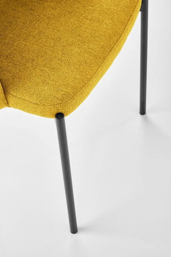 Krzesło tapicerowane K373 musztardowe na metalowych nogach I sklep meblowy MIRAT. styl LOFT