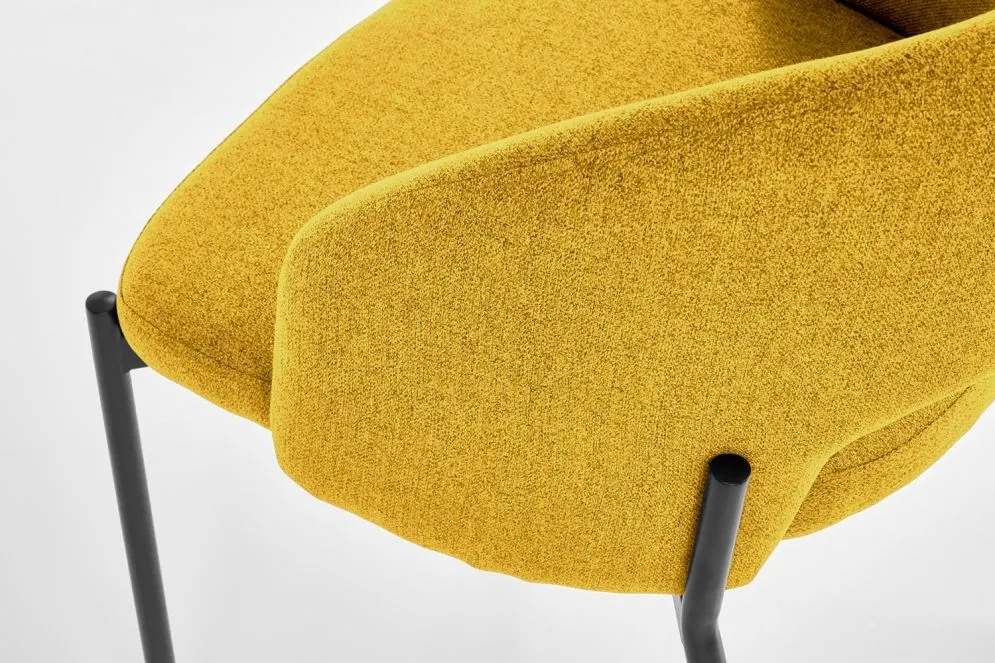 Krzesło tapicerowane K373 musztardowe na metalowych nogach I sklep meblowy MIRAT. styl LOFT