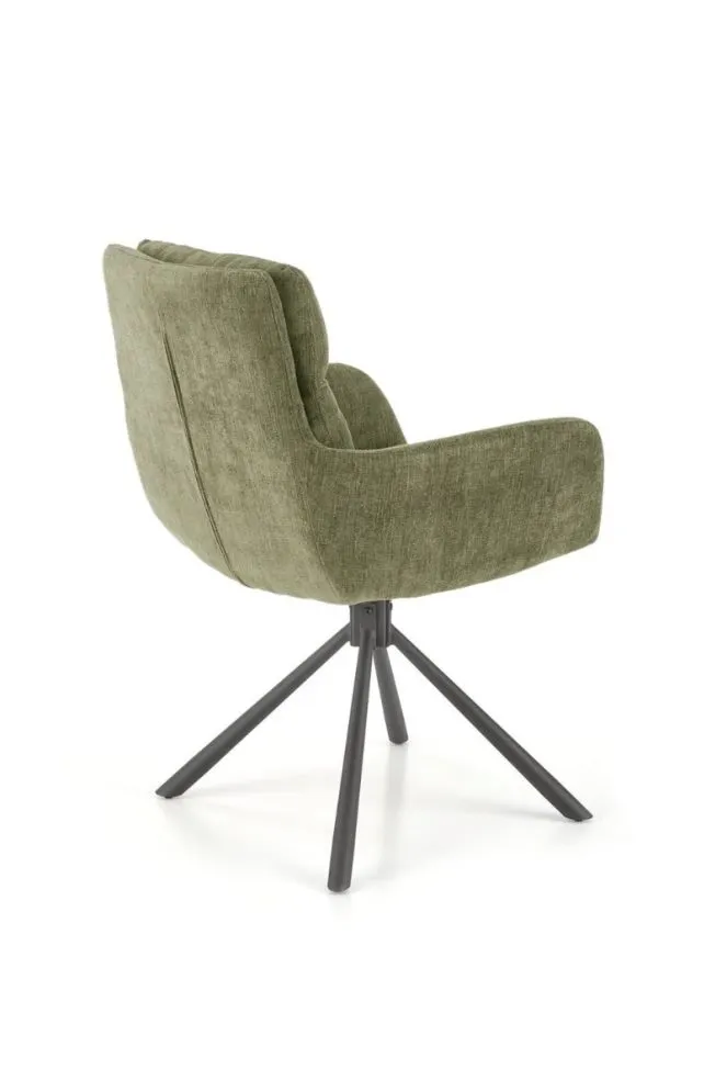 Krzesło tapicerowane K495 oliwkowe obracane na metalowych nogach I sklep meblowy MIRAT.