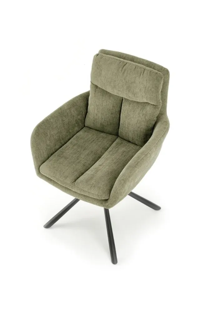 Krzesło tapicerowane K495 oliwkowe obracane na metalowych nogach I sklep meblowy MIRAT.