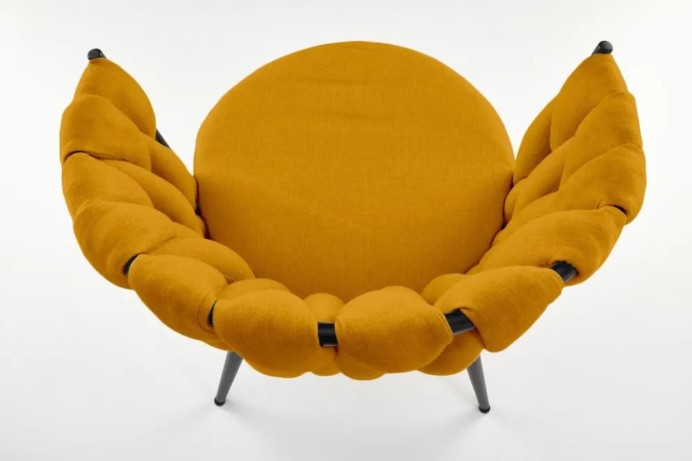 Krzesło tapicerowane K516 musztardowe plecione I sklep meblowy MIRAT. styl LOFT