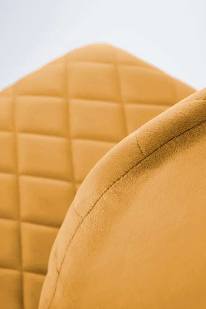 Krzesło tapicerowane K525 VELVET musztardowe pikowane I sklep meblowy MIRAT. styl GLAMOUR, LOFT