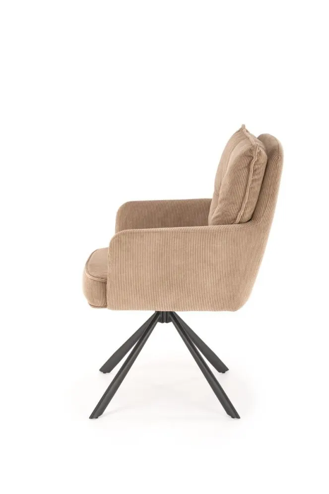 Krzesło K528 cappuccino obracane tapicerowane sztruksem I sklep meblowy MIRAT. styl LOFT
