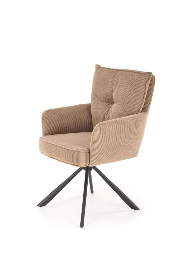 Krzesło K528 cappuccino obracane tapicerowane sztruksem I sklep meblowy MIRAT. styl LOFT