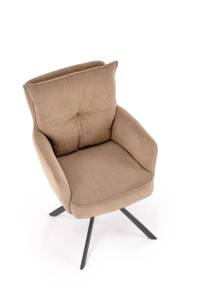 Krzesło K528 cappuccino obracane tapicerowane sztruksem I sklep meblowy MIRAT. styl LOFT