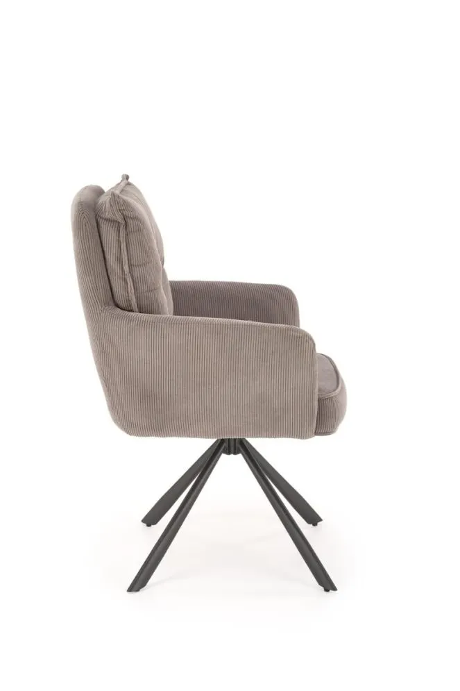 Krzesło tapicerowane K528 szare obracane na metalowych nogach I sklep meblowy MIRAT. styl LOFT