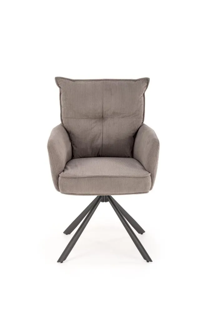 Krzesło tapicerowane K528 szare obracane na metalowych nogach I sklep meblowy MIRAT. styl LOFT