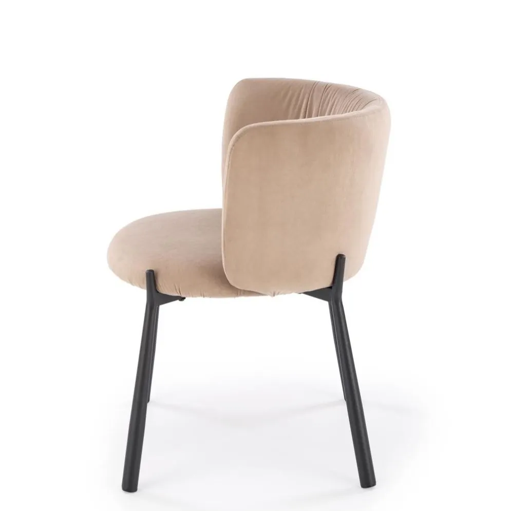 Krzesło tapicerowane K531 VELVET beżowe na metalowych nogach I sklep meblowy MIRAT. styl LOFT