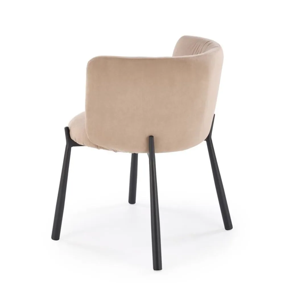Krzesło tapicerowane K531 VELVET beżowe na metalowych nogach I sklep meblowy MIRAT. styl LOFT