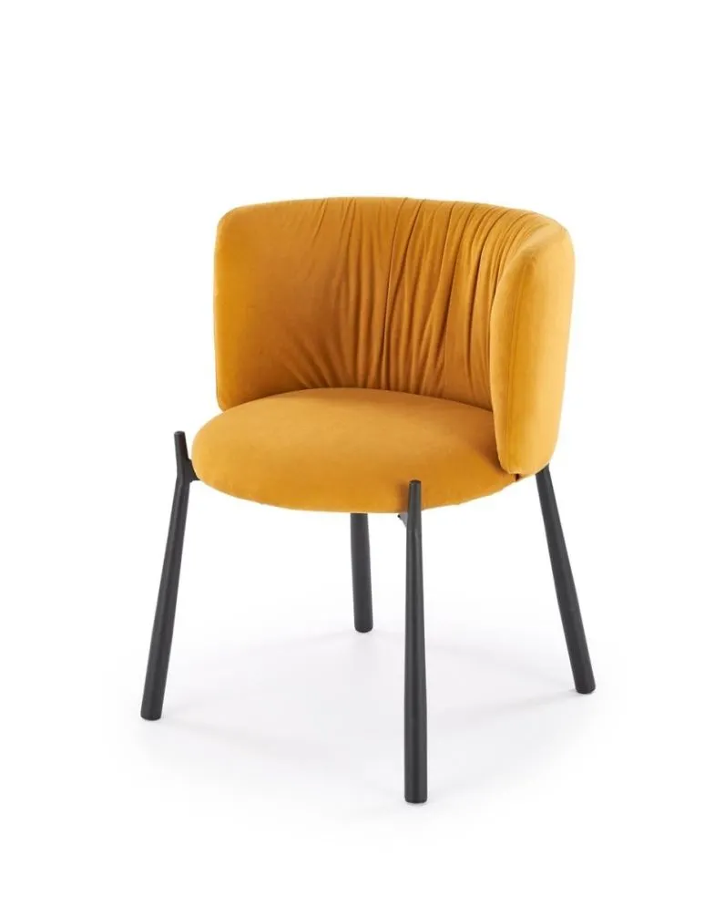 Krzesło tapicerowane K531 VELVET musztardowe welurowe I sklep meblowy MIRAT. styl LOFT