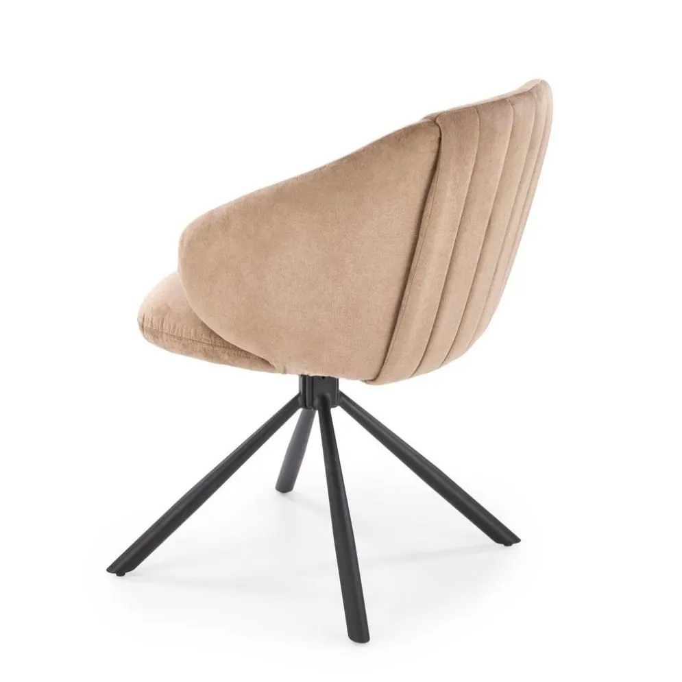 Krzesło tapicerowane K533 cappuccino/czarne obracane na metalowych nogach I sklep meblowy MIRAT. styl LOFT