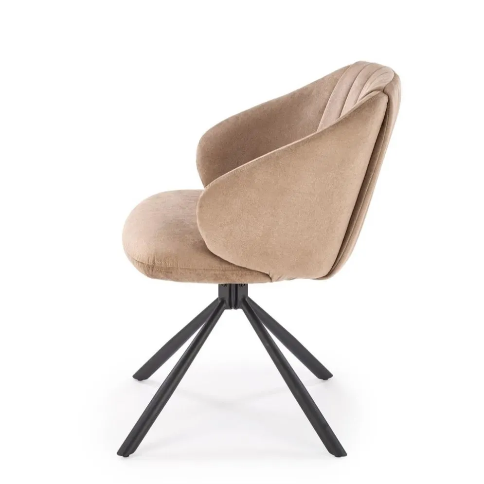 Krzesło tapicerowane K533 cappuccino/czarne obracane na metalowych nogach I sklep meblowy MIRAT. styl LOFT