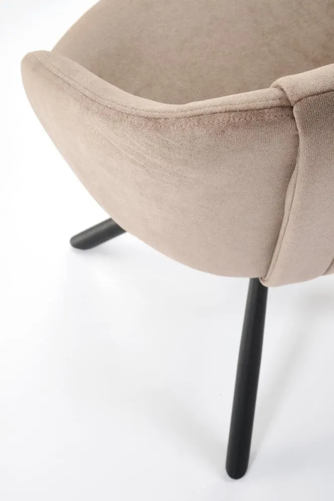 Krzesło tapicerowane K533 cappuccino/czarne obracane na metalowych nogach I sklep meblowy MIRAT. styl LOFT
