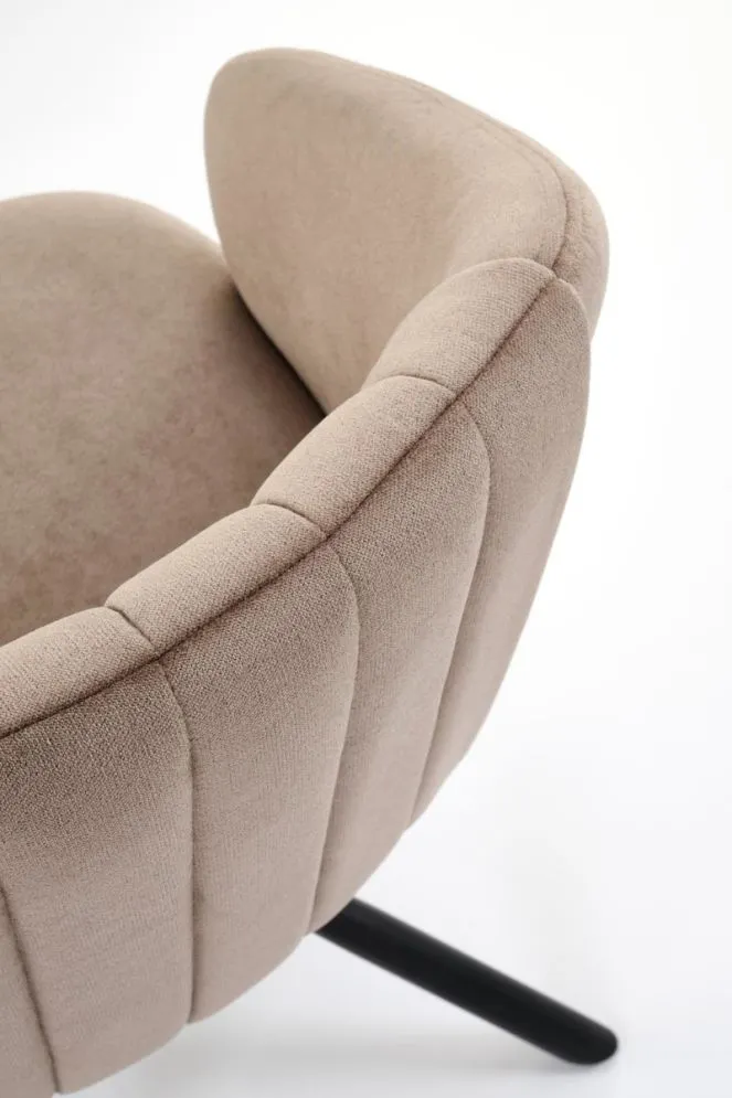 Krzesło tapicerowane K533 cappuccino/czarne obracane na metalowych nogach I sklep meblowy MIRAT. styl LOFT