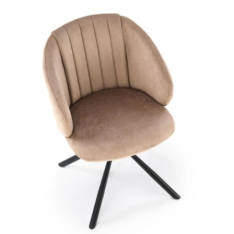 Krzesło tapicerowane K533 cappuccino/czarne obracane na metalowych nogach I sklep meblowy MIRAT. styl LOFT