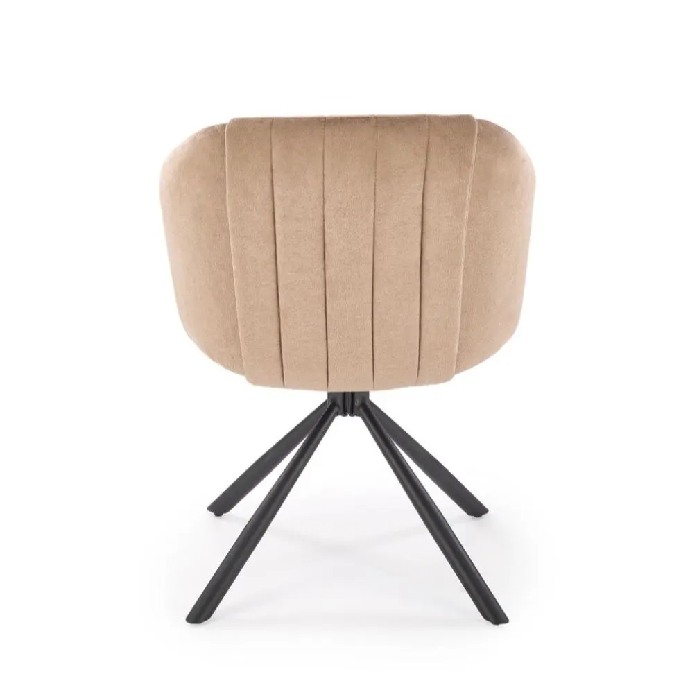 Krzesło tapicerowane K533 cappuccino/czarne obracane na metalowych nogach I sklep meblowy MIRAT. styl LOFT