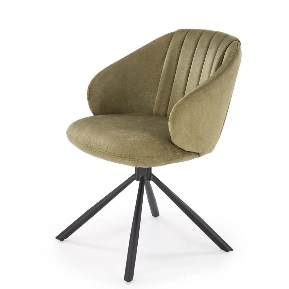 Krzesło tapicerowane K533 oliwkowe/czarne obracane 180° I sklep meblowy MIRAT.