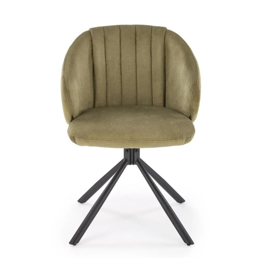 Krzesło tapicerowane K533 oliwkowe/czarne obracane 180° I sklep meblowy MIRAT.