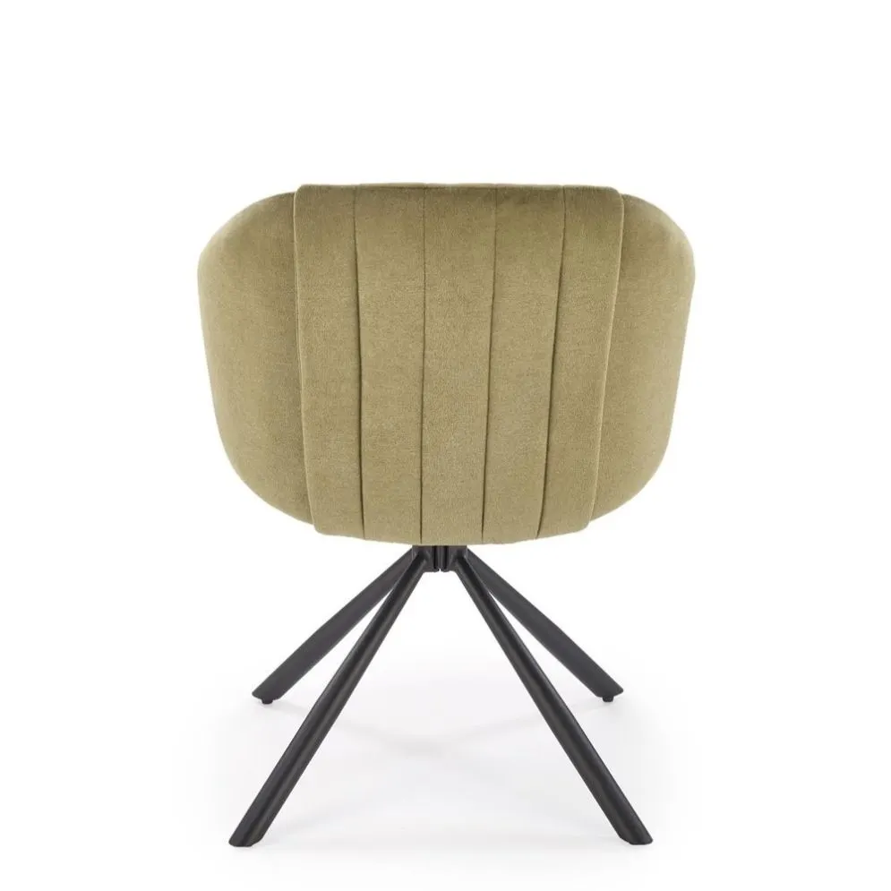 Krzesło tapicerowane K533 oliwkowe/czarne obracane 180° I sklep meblowy MIRAT.