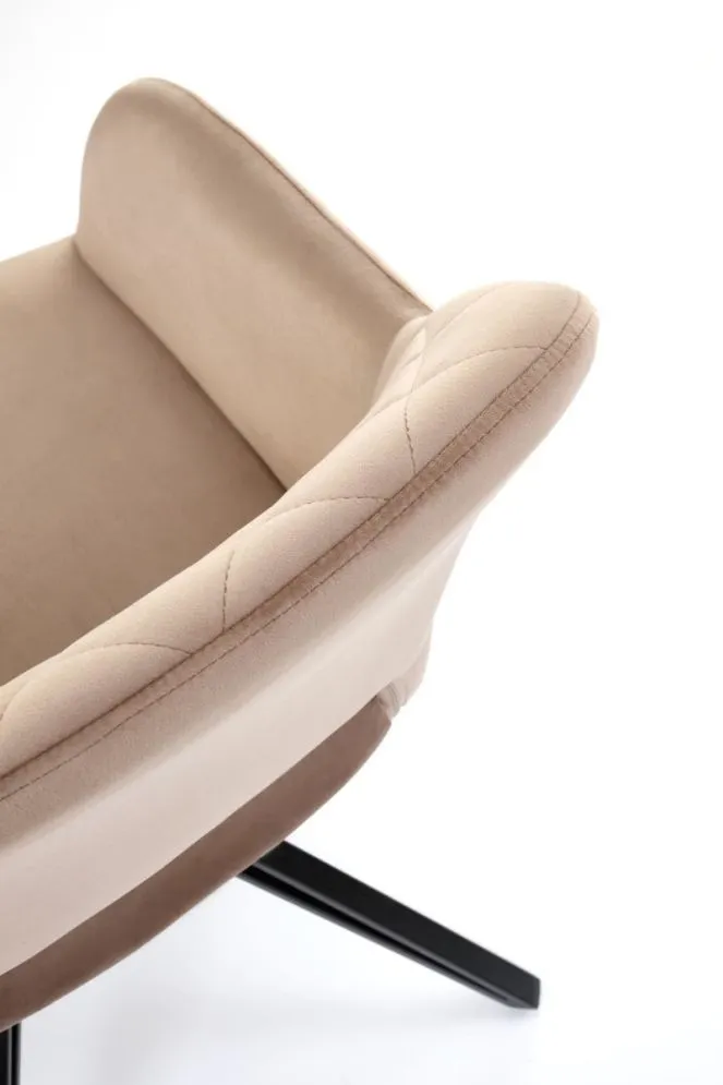 Krzesło tapicerowane K535 beżowe obracane welurowe I sklep meblowy MIRAT.