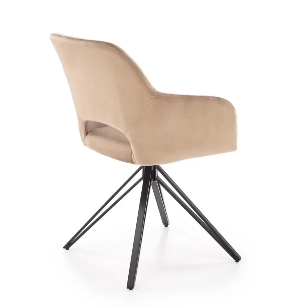 Krzesło tapicerowane K535 beżowe obracane welurowe I sklep meblowy MIRAT.