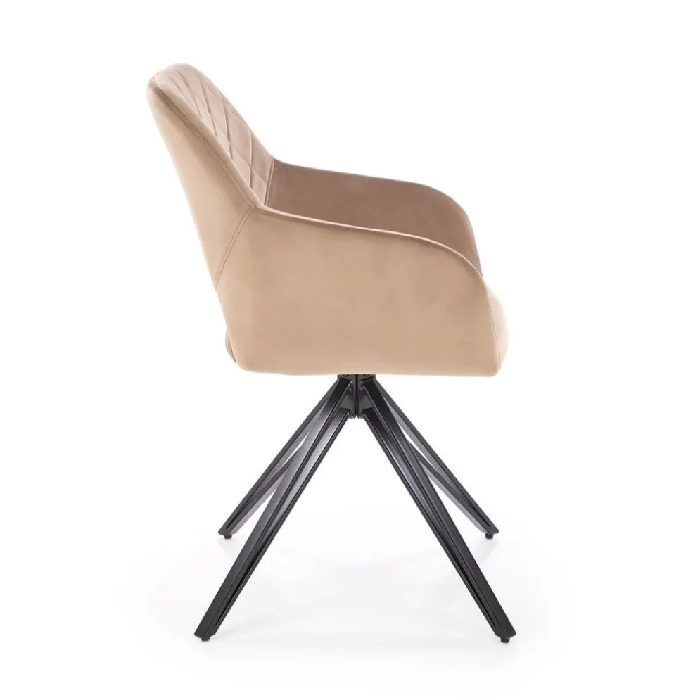 Krzesło tapicerowane K535 beżowe obracane welurowe I sklep meblowy MIRAT.