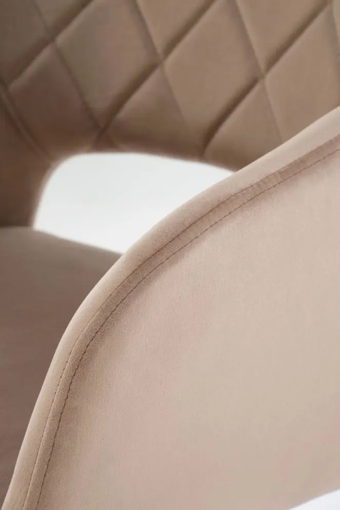 Krzesło tapicerowane K535 beżowe obracane welurowe I sklep meblowy MIRAT.