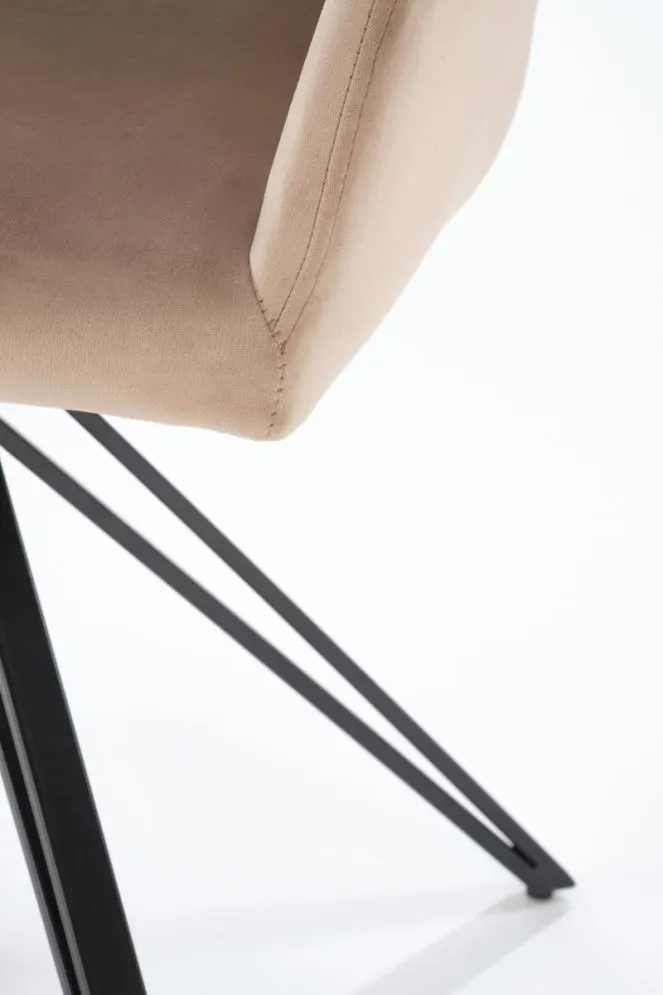 Krzesło tapicerowane K535 beżowe obracane welurowe I sklep meblowy MIRAT.