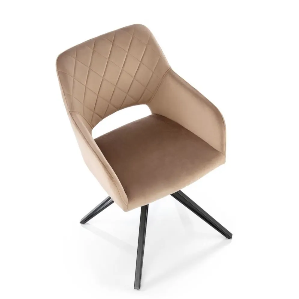 Krzesło tapicerowane K535 beżowe obracane welurowe I sklep meblowy MIRAT.