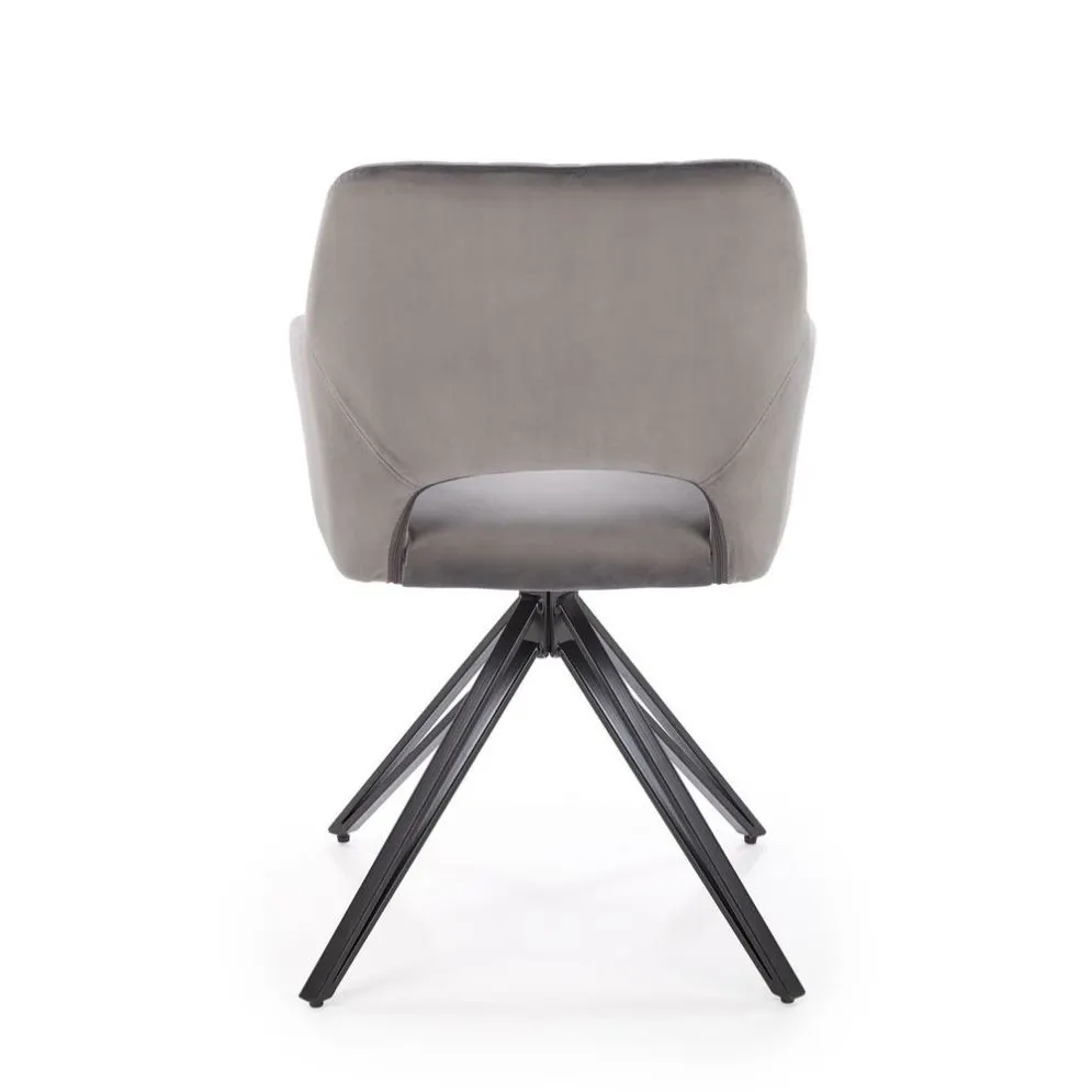 Krzesło tapicerowane K535 szare obracane na metalowych nogach I sklep meblowy MIRAT. styl GLAMOUR, LOFT