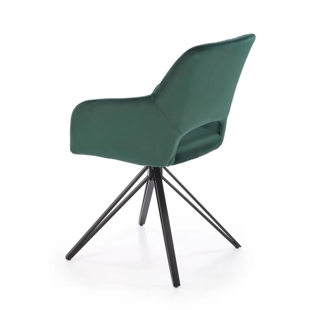 Krzesło tapicerowane K535 zielone obracane na metalowych nogach I sklep meblowy MIRAT. styl GLAMOUR, LOFT