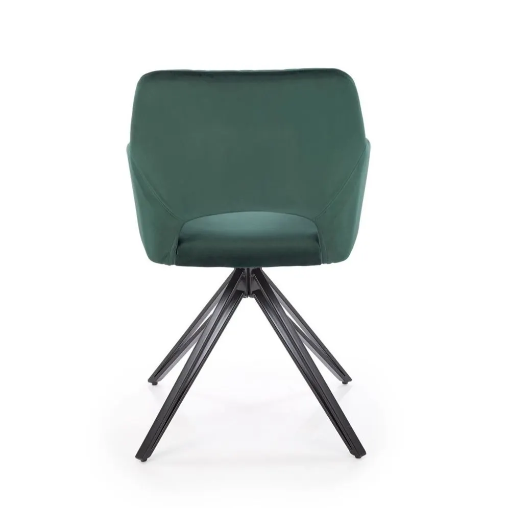 Krzesło tapicerowane K535 zielone obracane na metalowych nogach I sklep meblowy MIRAT. styl GLAMOUR, LOFT