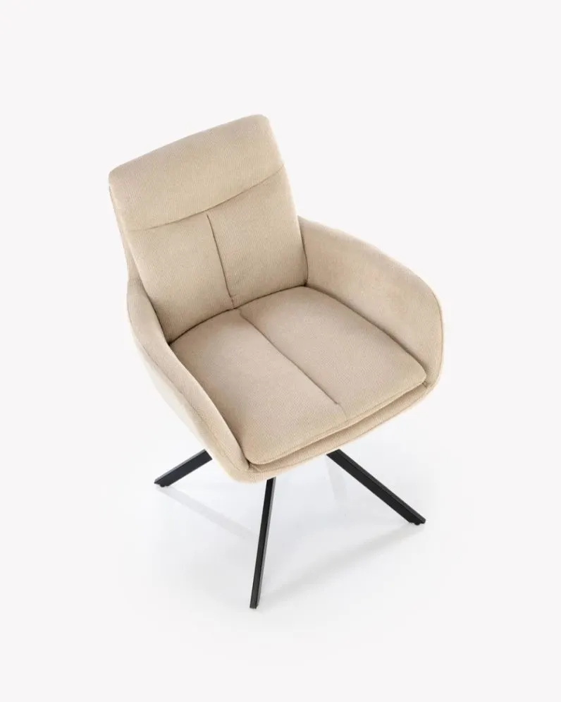 Krzesło tapicerowane K536 beżowe obracane 360° I sklep meblowy MIRAT. styl LOFT