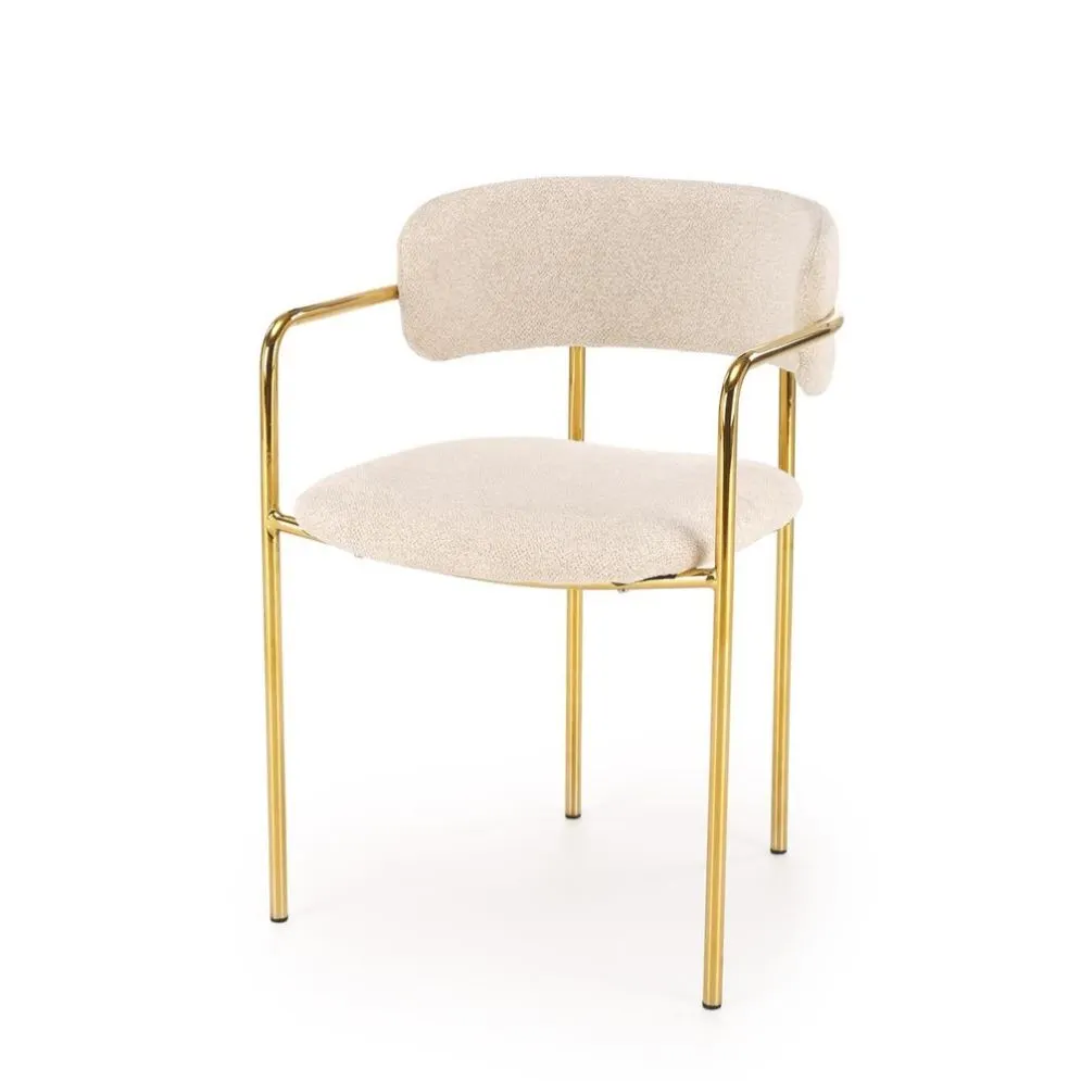 Krzesło tapicerowane K537 kremowe/złote w stylu glamour I sklep meblowy MIRAT. styl GLAMOUR