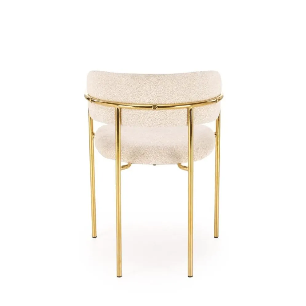 Krzesło tapicerowane K537 kremowe/złote w stylu glamour I sklep meblowy MIRAT. styl GLAMOUR