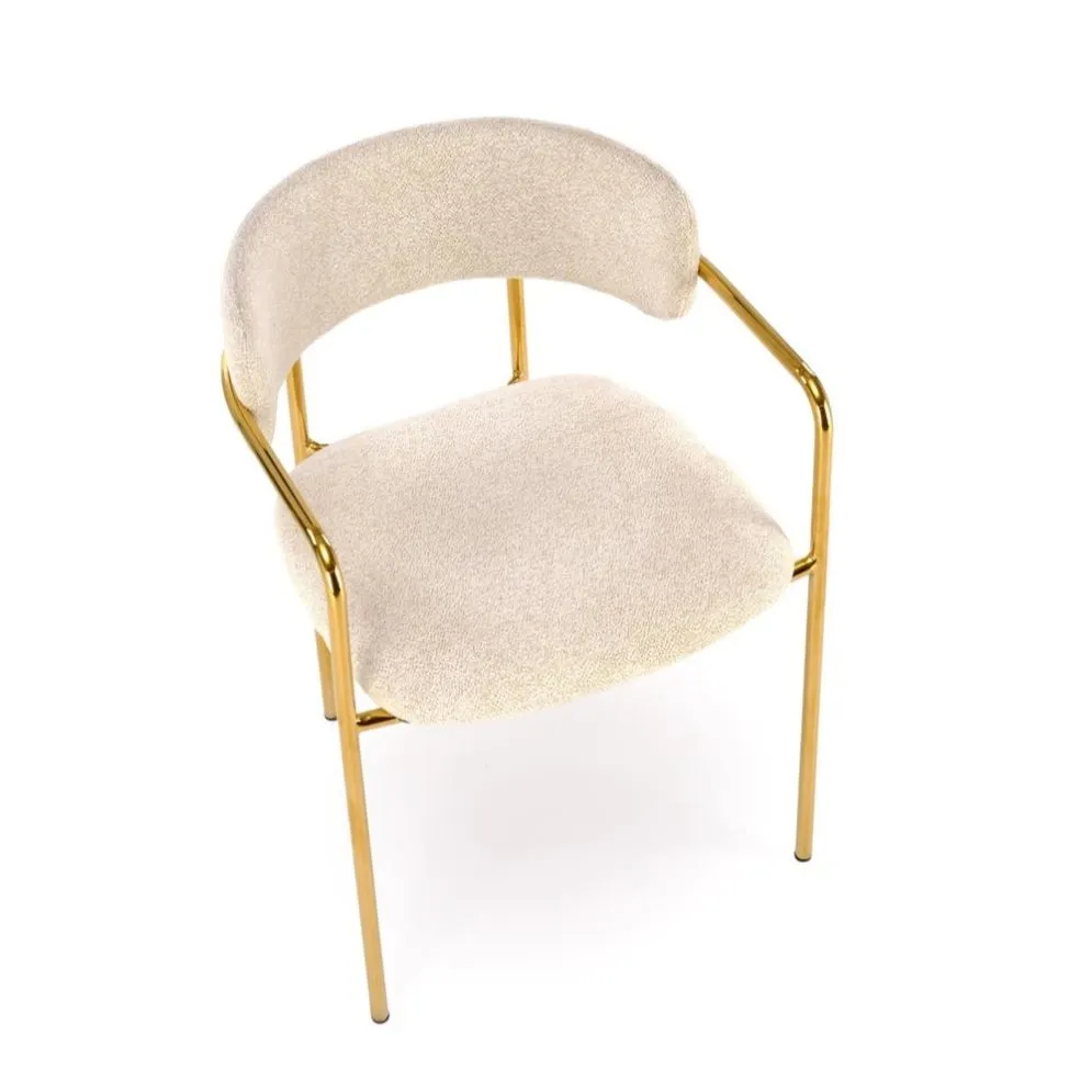 Krzesło tapicerowane K537 kremowe/złote w stylu glamour I sklep meblowy MIRAT. styl GLAMOUR
