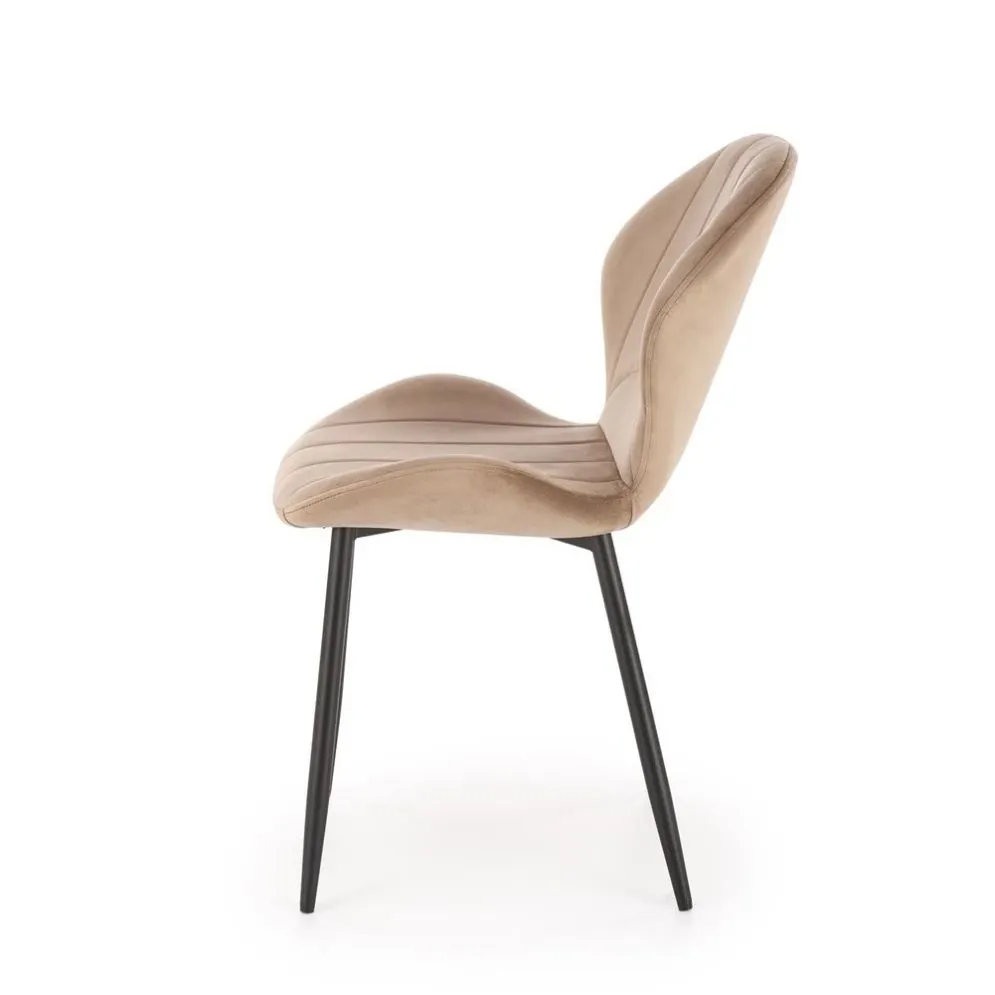 Krzesło tapicerowane K538 VELVET beżowe eleganckie I sklep meblowy MIRAT. styl GLAMOUR, LOFT