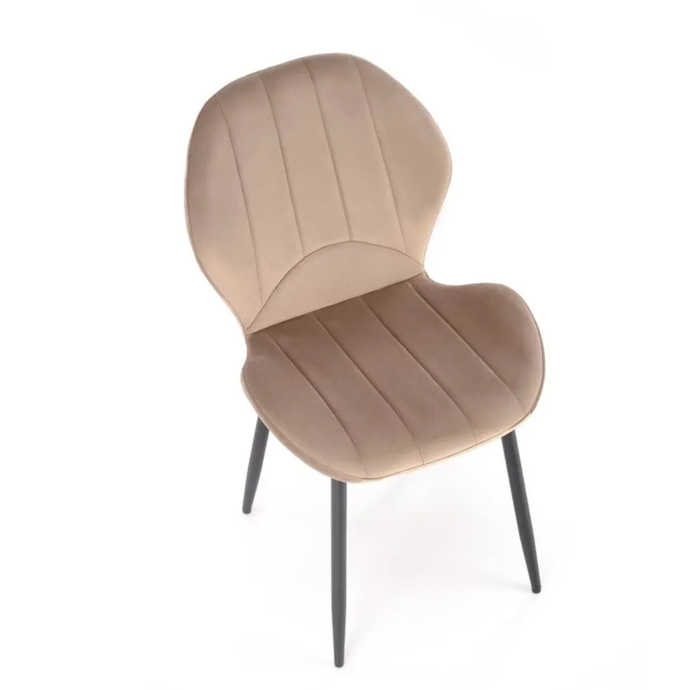 Krzesło tapicerowane K538 VELVET beżowe eleganckie I sklep meblowy MIRAT. styl GLAMOUR, LOFT