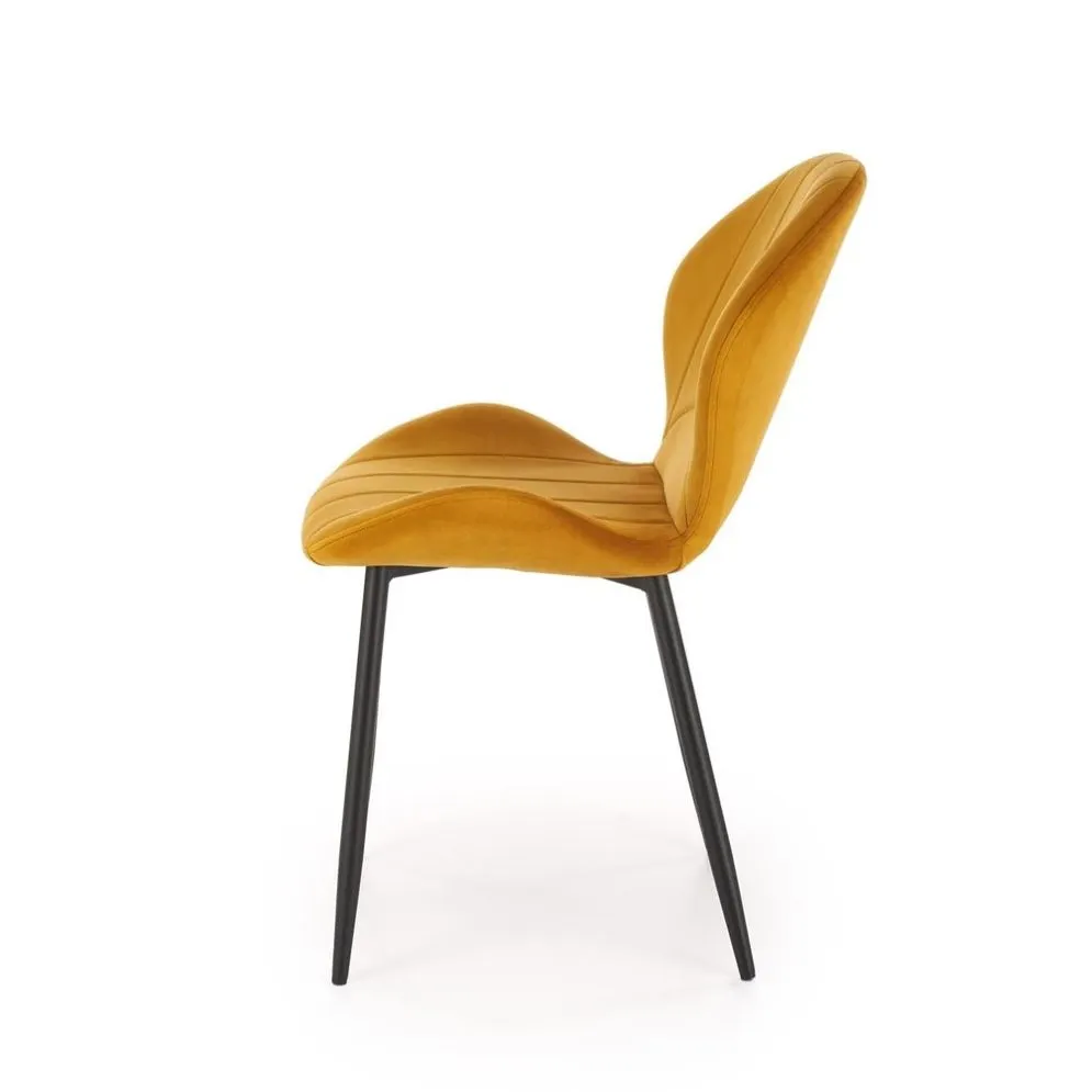 Krzesło tapicerowane K538 VELVET musztardowe do salonu I sklep meblowy MIRAT. styl GLAMOUR, LOFT