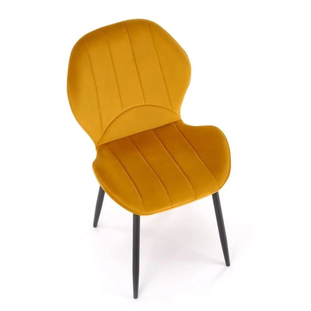 Krzesło tapicerowane K538 VELVET musztardowe do salonu I sklep meblowy MIRAT. styl GLAMOUR, LOFT