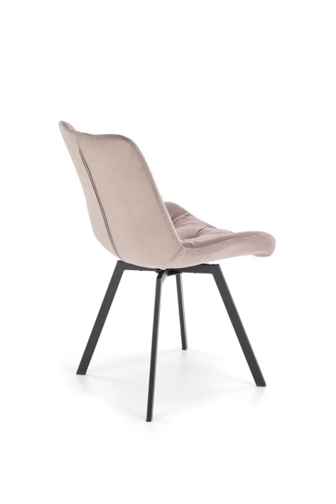 Krzesło tapicerowane K519 beżowe obracane pikowane I sklep meblowy MIRAT. styl GLAMOUR