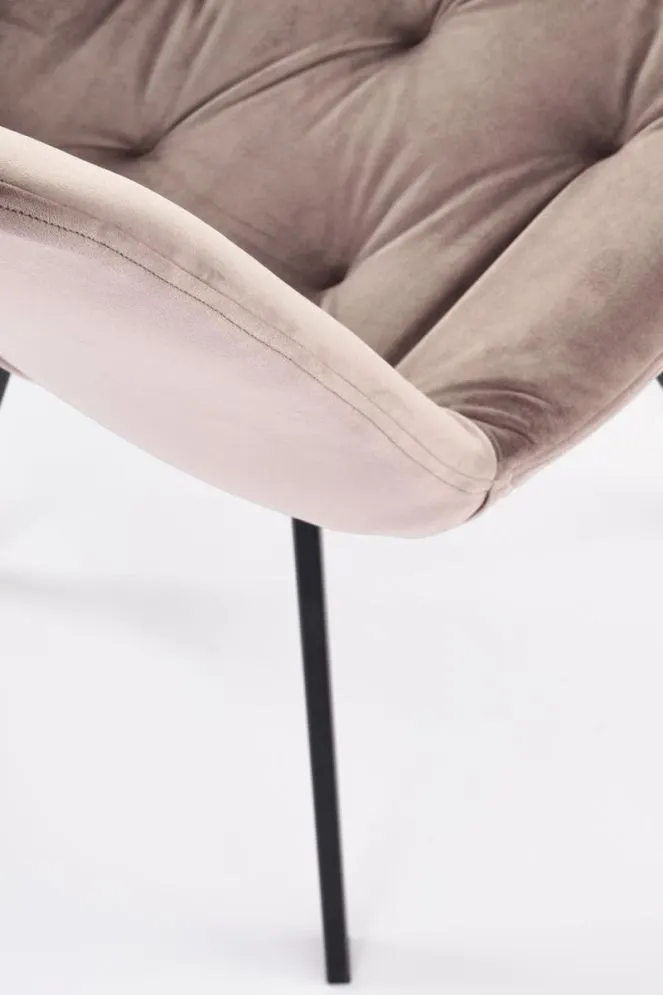 Krzesło tapicerowane K519 beżowe obracane pikowane I sklep meblowy MIRAT. styl GLAMOUR